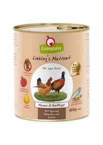 12x800g Fagiano & Pollo Adult Granatapet Alimento umido Cani