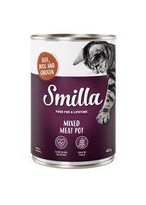Voordeelpakket Smilla Multivleespotje Kattenvoer 24 x 400 g.- Rund, Eend en Kip