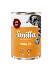 6x400g Gevogelte- en Vispannetje mals gevogelte met lam Smilla Kattenvoer Nat