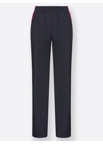 Dames Vrijetijdsbroek van microgaren in marine/pink ,maat 38, Witt, 100% Polyester