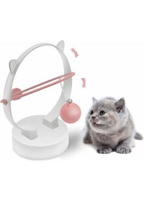 Jouets interactifs pour chats d'intérieur - Balançoire cinétique automatique - Jouets électroniques, plumes - Pour chats (rose)