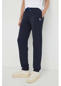 PS Paul Smith pantaloni de trening din bumbac culoarea albastru marin, cu imprimeu