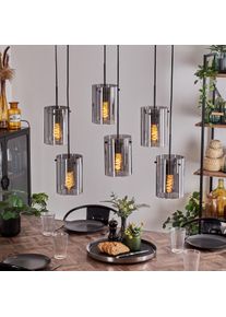 hofstein Parane Hanger - Glas Rookkleurig, 6-lichts
