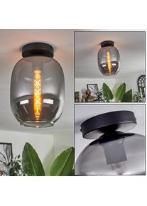 hofstein Apedo Plafondlamp - Glas Rookkleurig, 1-licht