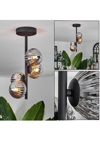 hofstein Chehalis Plafondlamp - Glas Rookkleurig, 4-lichts
