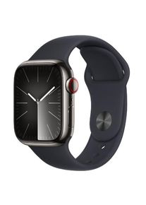 Smartwatch Apple Watch 9 GPS + Cellular, 41mm Graphite Stainless Steel Case, Midnight Sport Band - S/M