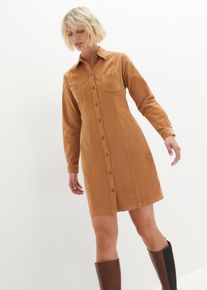 bonprix Femei Rochie reiat cu stretch, maro, 40