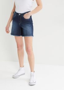bonprix Női Sztreccs farmer rövidnadrág, Mid Waist, kék, 50