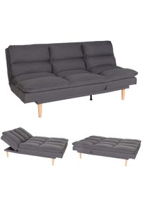 Schlafsofa HWC-M79, Gästebett Schlafcouch Couch Sofa, Schlaffunktion Liegefläche 180x110cm ~ Stoff/Textil dunkelgrau