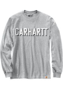 Carhartt Workwear Logo, long sleeve , color: Light Grey/White , size: M