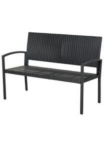 Outsunny Patio Rattan 2 Seater Garden Bench Wicker Weave Love Seater Armchair Furniture Outdoor Garden Conservatory Chair Black | Aosom Ireland