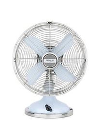 H.Koenig Joe50 Ventilador Retro elétrico vintage, silencioso, 3 velocidades, oscilação fixa e 90oC, metal, Azul