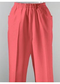 Dames Capribroek met persplooi in grapefruit ,maat 38, WITT, 100% Polyester