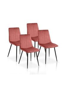 Furniture Style Pack de 4 sillas de comedor estilo Vintage color Rosa Maquillaje. Modelo Iria