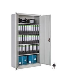TecTake Armario archivador con cierre de seguridad y 5 alturas - gris, 90 cm - 402483