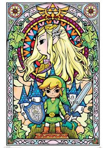 THE LEGEND OF ZELDA Stained Glass Poster multicolor