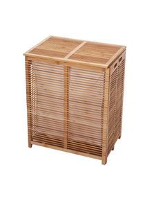 W&auml;schetruhe HWC-B18, W&auml;schebox W&auml;schekorb W&auml;schesammler, Bambus 61x50x35cm