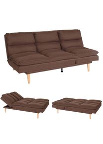 Schlafsofa HWC-M79, Gästebett Schlafcouch Couch Sofa, Schlaffunktion Liegefläche 180x110cm ~ Stoff/Textil braun