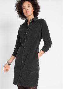 bonprix Femei Rochie reiat cu stretch, negru, 38