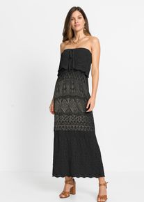 bonprix Mujer Vestido de punto estilo bandeau negro 40/42