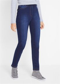 bonprix Női High Waist jegging vékony, elasztikus thermo anyagból és kényelmes derékpánttal, kék, 52