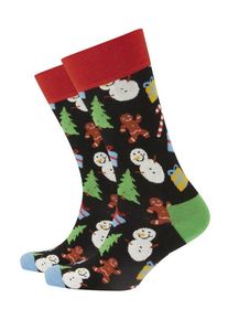 Plus size : Happy Socks, Socks with Christmas pattern in a Black