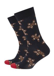 Plus size : Happy Socks, Socks with gingerbread pattern in a Navy Blue