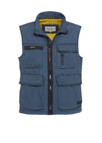 Plus size : Camel Active, Lightweight gilet with standing collar, garment-dyed in a Blue