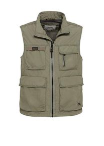 Plus size : Camel Active, Lightweight gilet with standing collar, garment-dyed in a Khaki