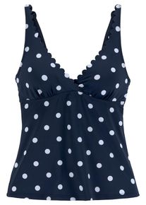 Lascana Tankini góra dla kobiet granatowy / biały Rozmiar XXXL