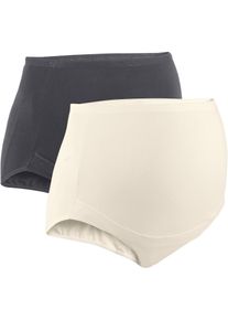 Hoge zwangerschapsslip met biologisch katoen (set van 2) - beige - maat 40/42 (M) - met katoen - bonprix