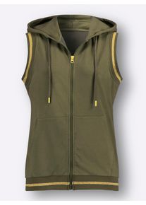 feel good Dames Gilet in olijf ,maat 36/38, Witt, 70% Katoen, 25% Polyester, 5% Elastan