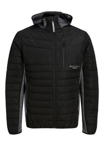 Jack & Jones JACK & JONES Heren Tussenjas 'Berg' grijs gemêleerd / zwart / wit M