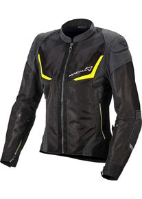 Macna Orcano, textiel jas vrouwen , kleur: zwart/grijs/neon geel , maat: M