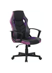 CLP Sedia da ufficio ergonomica Glendale in similpelle schwarz/lila