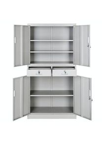 TecTake Armadio portadocumenti con 2 cassetti - grigio - 402484