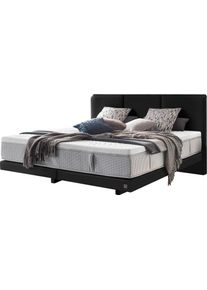 ADA Premium Boxspringbett »Levia«, Bk Kh Tf 1000 Pm, Matratze Mit Integriertem Topper schwarz, Größe Liegefläche B/L: 160 cm x 200 cm Leder EA ,...