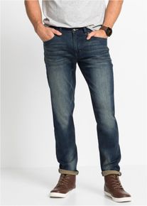 bonprix Pantalón vaquero recto y elástico de corte slim azul 30