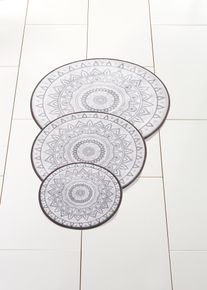 Pyöreä kylpyhuonematto muistivaahdolla, harmaa, Kylpyhuonematto pyöreä Ø 40 cm, bonprix