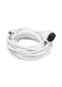 Perel Cable prolongador - 10 m - color blanco - toma de tierra lateral