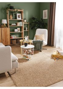 Tapis poil ras lavable Enzo Marron clair 80x150 cm - Tapis poil court design moderne pour salon