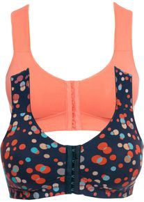 Bh zonder beugels met sluiting voorop en biologisch katoen (set van 2) - blauw - maat 95D - met katoen - bonprix