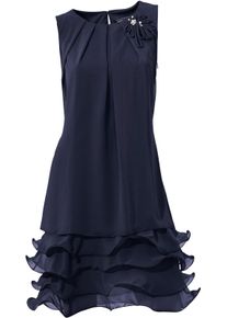 Heine Damen Cocktailkleid mit Rüschen am Saum in nachtblau ,Größe 34, Witt, 100% Polyester