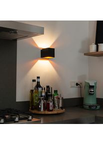 Qazqa Design wandlamp zwart/goud incl. LED - Caja