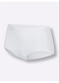 wäschepur Dames Panty in wit ,maat 38, Witt, 100% Katoen. Kant: 86% Polyamide, 14% Elastan