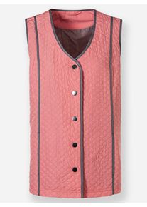 Dames Bodywarmer met contrastpaspel in flamingo ,maat 38, WITT, 100% Polyester