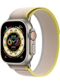 Apple Watch Ultra (2022) | 49 mm | GPS + Cellular | silber | Trail Loop S/M gelb/beige