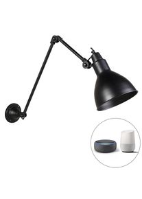 Qazqa Smart wandlamp zwart verstelbaar incl. Wifi A60 - Wye