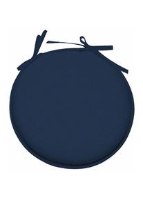 Retro - Galette de chaise bleu pétrole ronde en polyester