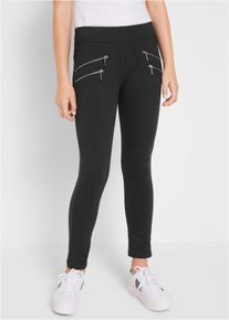 bonprix Pantalón elástico con mezcla de algodón orgánico, negro, 164